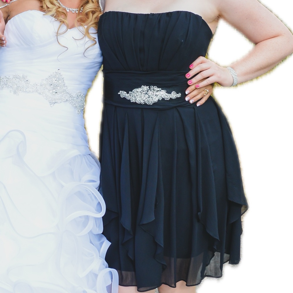 David’s Bridal - Black Crinkle Chiffon